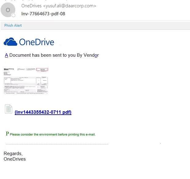 If you think you have received a phishing email, look for grammatical errors. Phishers typically make them quickly without proofreading like shown in this example. 